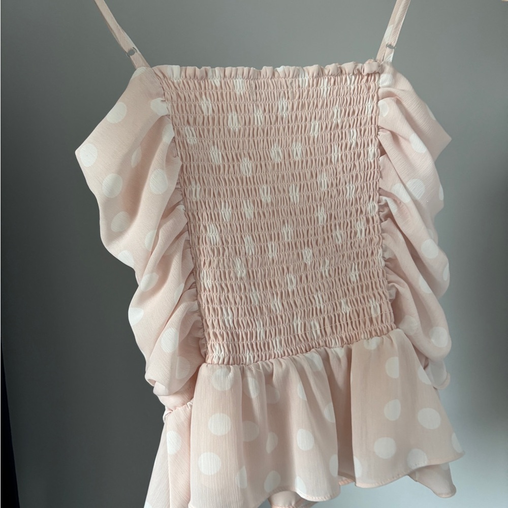 Pink Polka Dot Women's Top